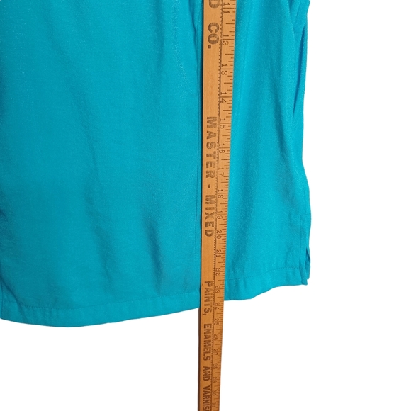 VTG LINEA BY LOUIS DELL'OLIO Blue Ruffle Collar Sleeveless Tank Top Large - Picture 4 of 5